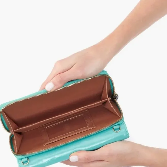 HOBO Rubie Light Aqua Leather Crossbody Bag
